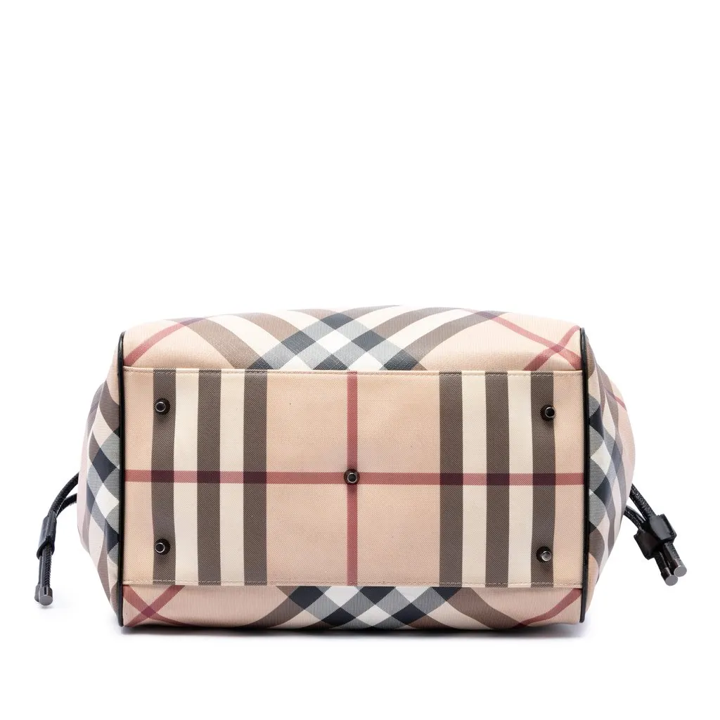 Burberry Supernova Check Coated Canvas Bilmore Tote Beige Very good - Inside View
