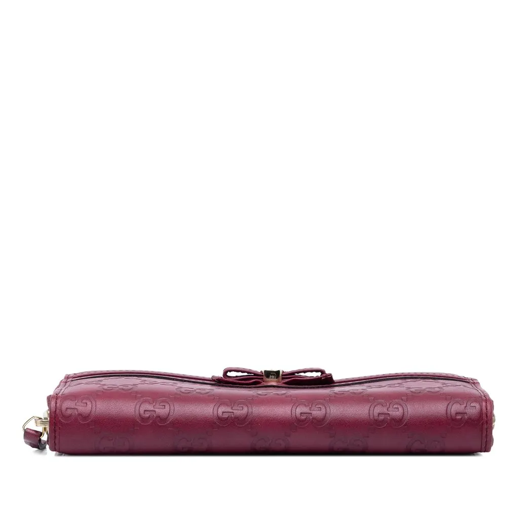 Gucci Guccissima Mayfair Zip Around Long Wallet Red Leather Very good - Inside View
