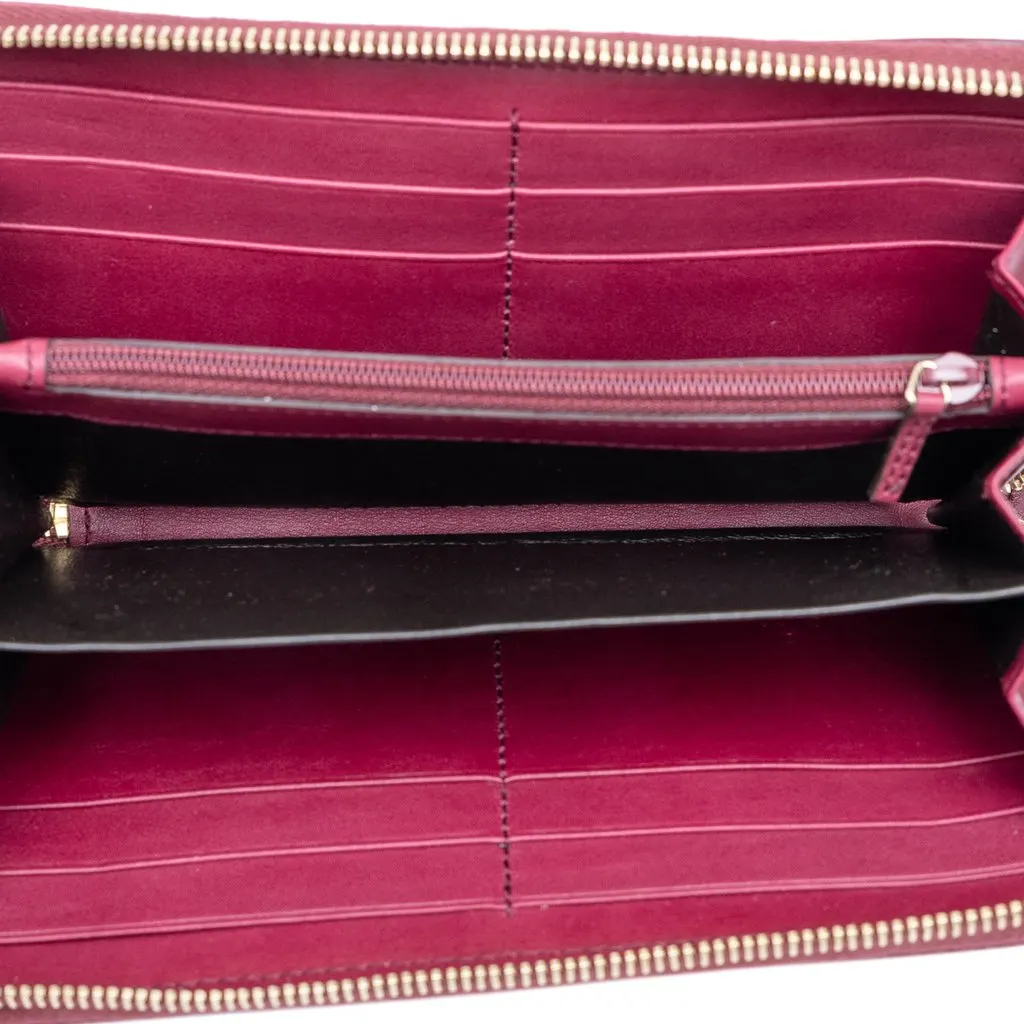 Gucci Guccissima Mayfair Zip Around Long Wallet Red Leather Very good - Model View