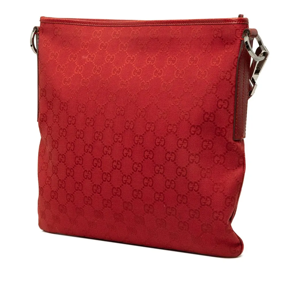 Gucci GG Canvas Crossbody Red Canvas Good - Back View