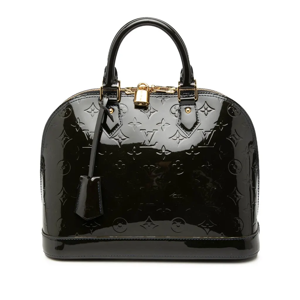 Louis Vuitton Monogram Vernis Alma PM Blue Leather Good - Front View