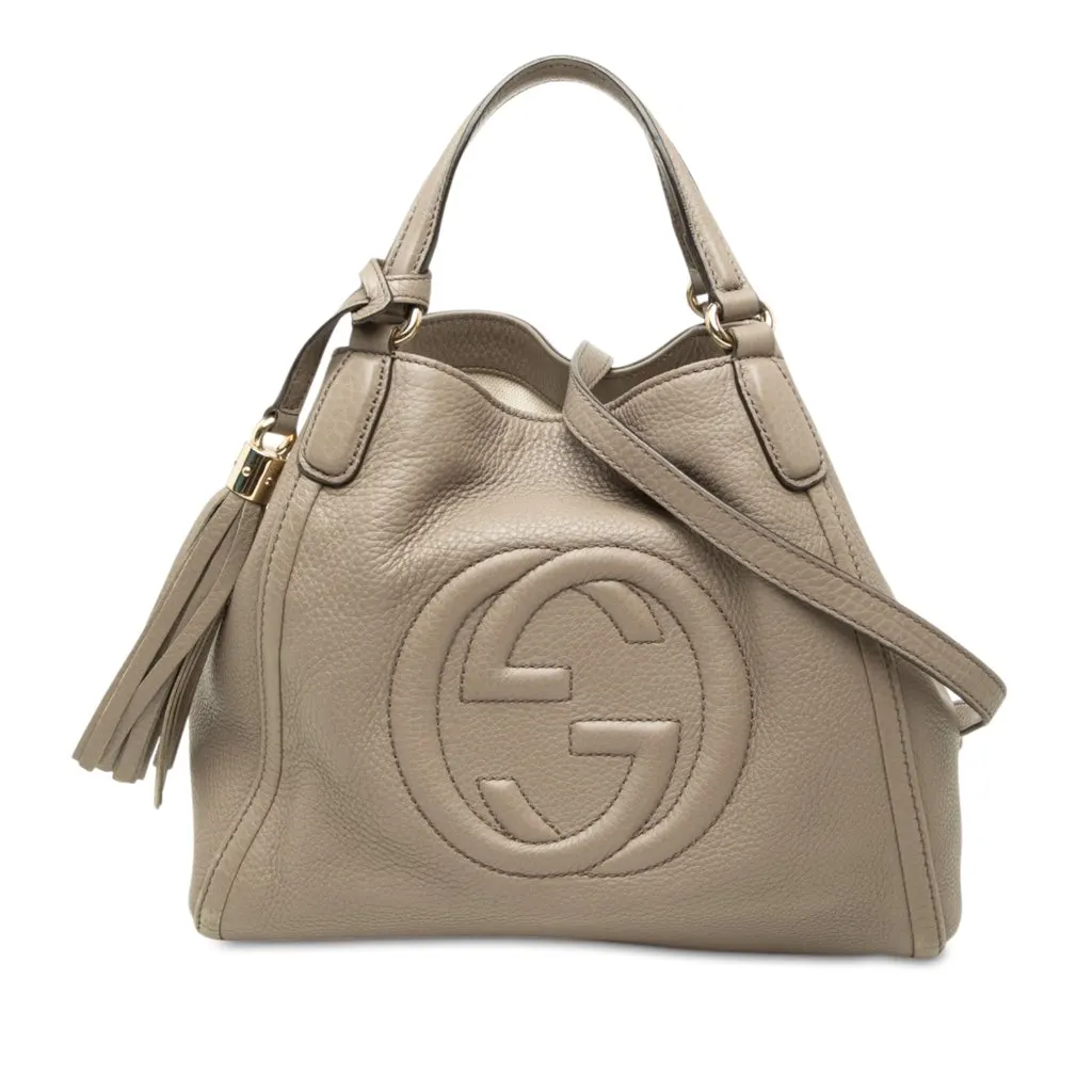 Gucci Small Calfskin Soho Satchel Brown Leather Very good - Front View