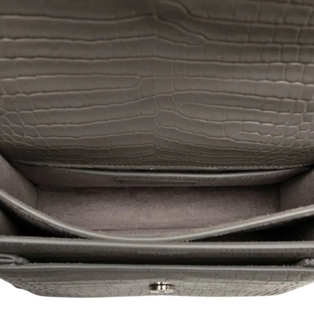 Saint Laurent Medium Croc Embossed Leather Monogram Sunset Crossbody MultiColor Leather Very good - Model View