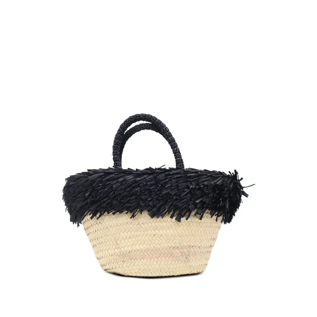 Miu Miu Raffia Basket Tote Beige Rattan Good - Back View