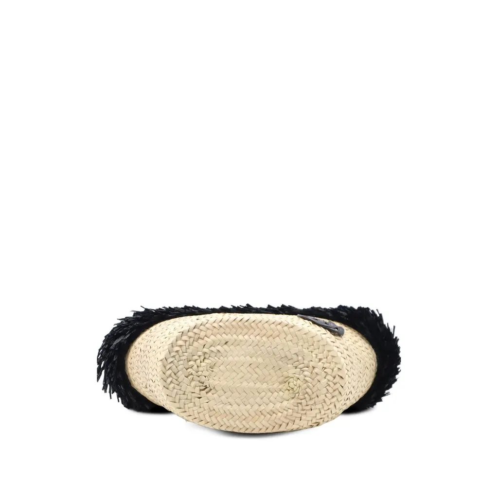 Miu Miu Raffia Basket Tote Beige Rattan Good - Inside View