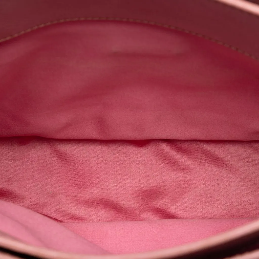 Miu Miu Goatskin Madras Satchel Pink Leather Very good - Model View
