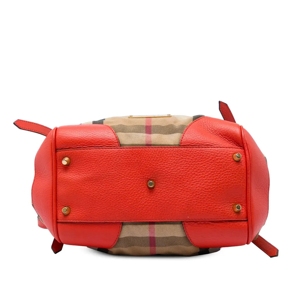 Burberry Small House Check Canvas Bridle Canterbury Tote Brown Very good - Inside View
