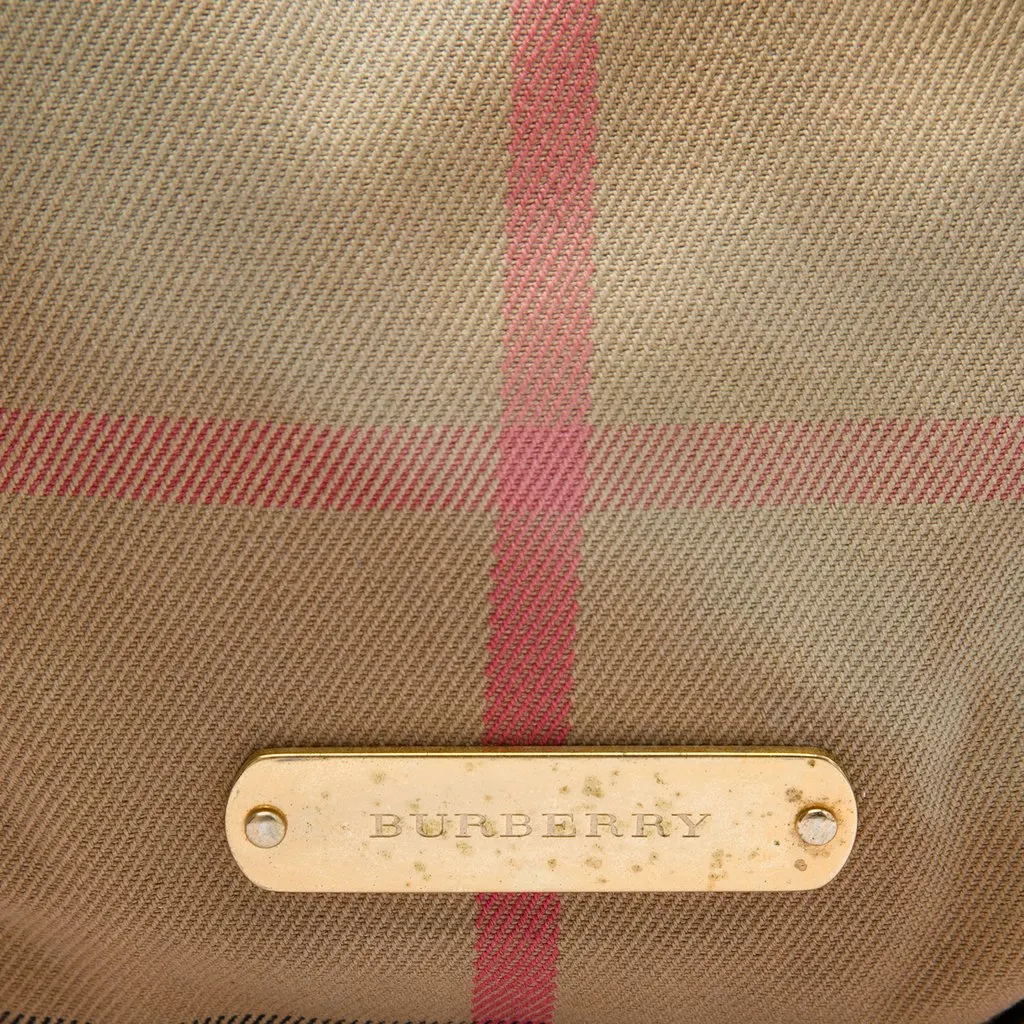 Burberry Small House Check Canvas Bridle Canterbury Tote Brown Very good - Box View