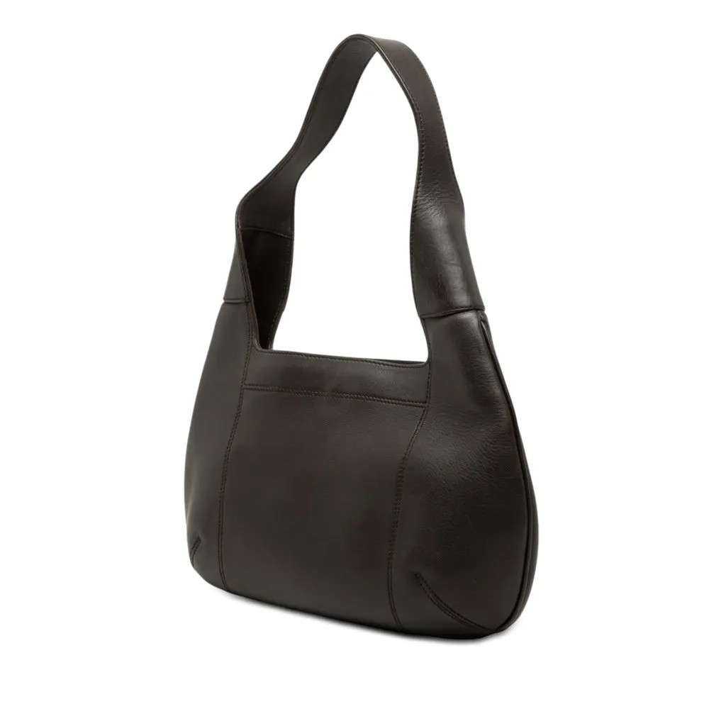 Salvatore Ferragamo Calfskin Gancini Hobo Brown Leather Very good - Back View