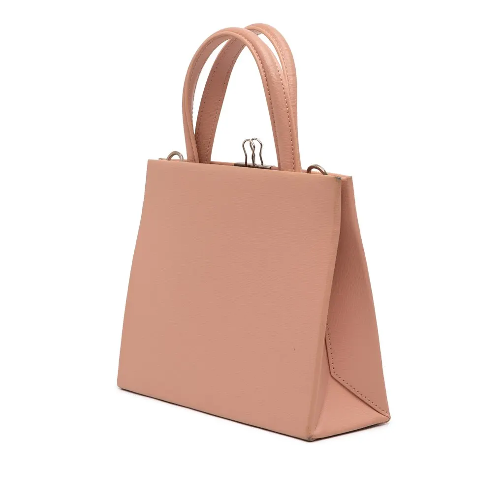 Off-White Mini Calfskin Box Flower Arrow Satchel Brown Leather Good - Back View