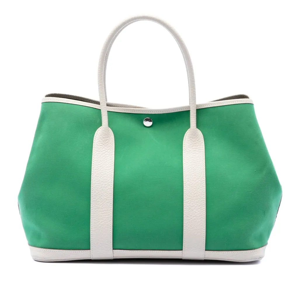 Hermès Toile and Negonda Garden Party 36 Green Canvas Very good - Front View
