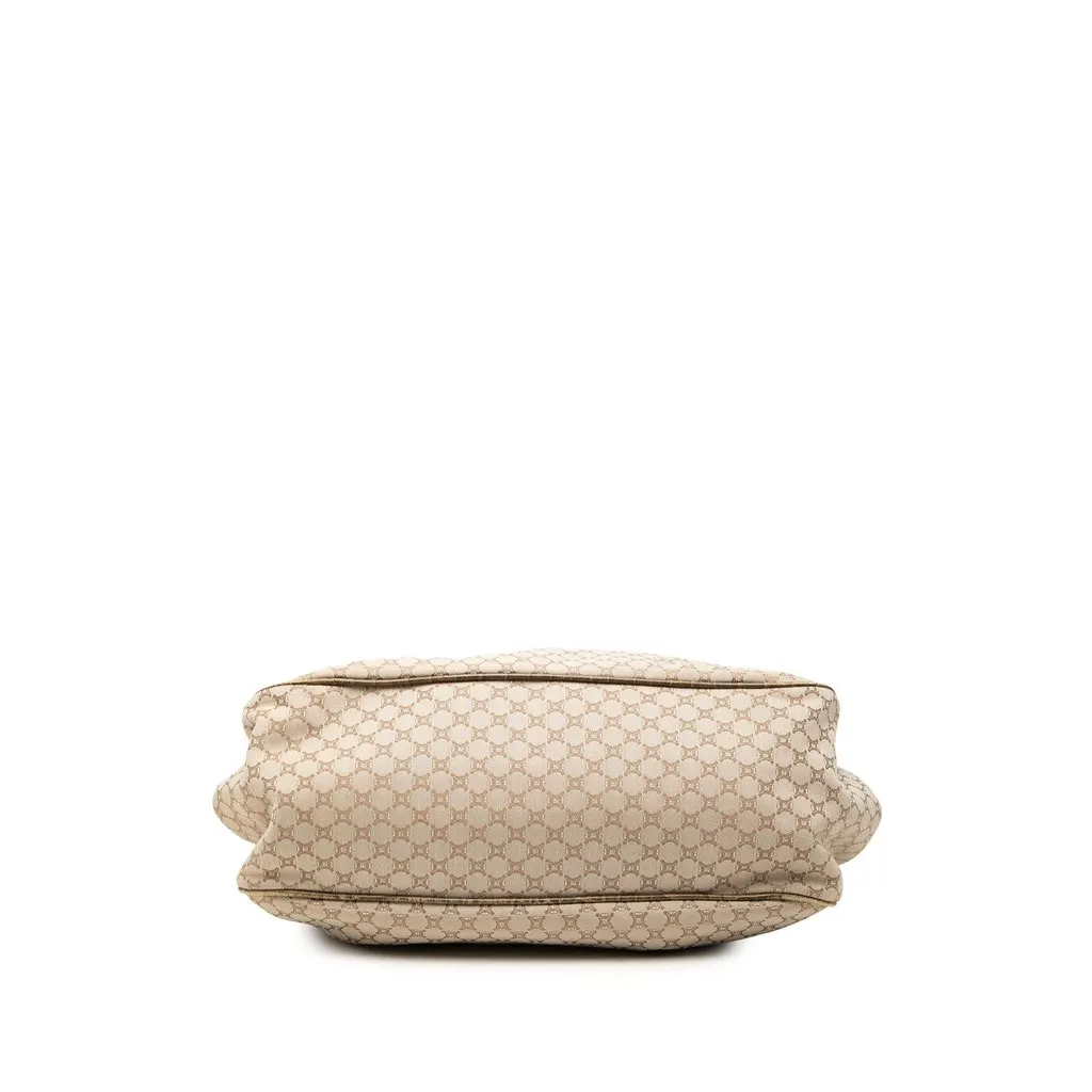 Celine Macadam Canvas Tassel Frame Satchel Beige Canvas Good - Inside View