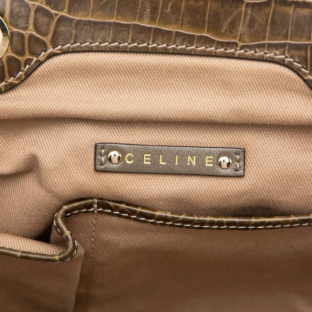 Celine Macadam Canvas Tassel Frame Satchel Beige Canvas Good - Box View
