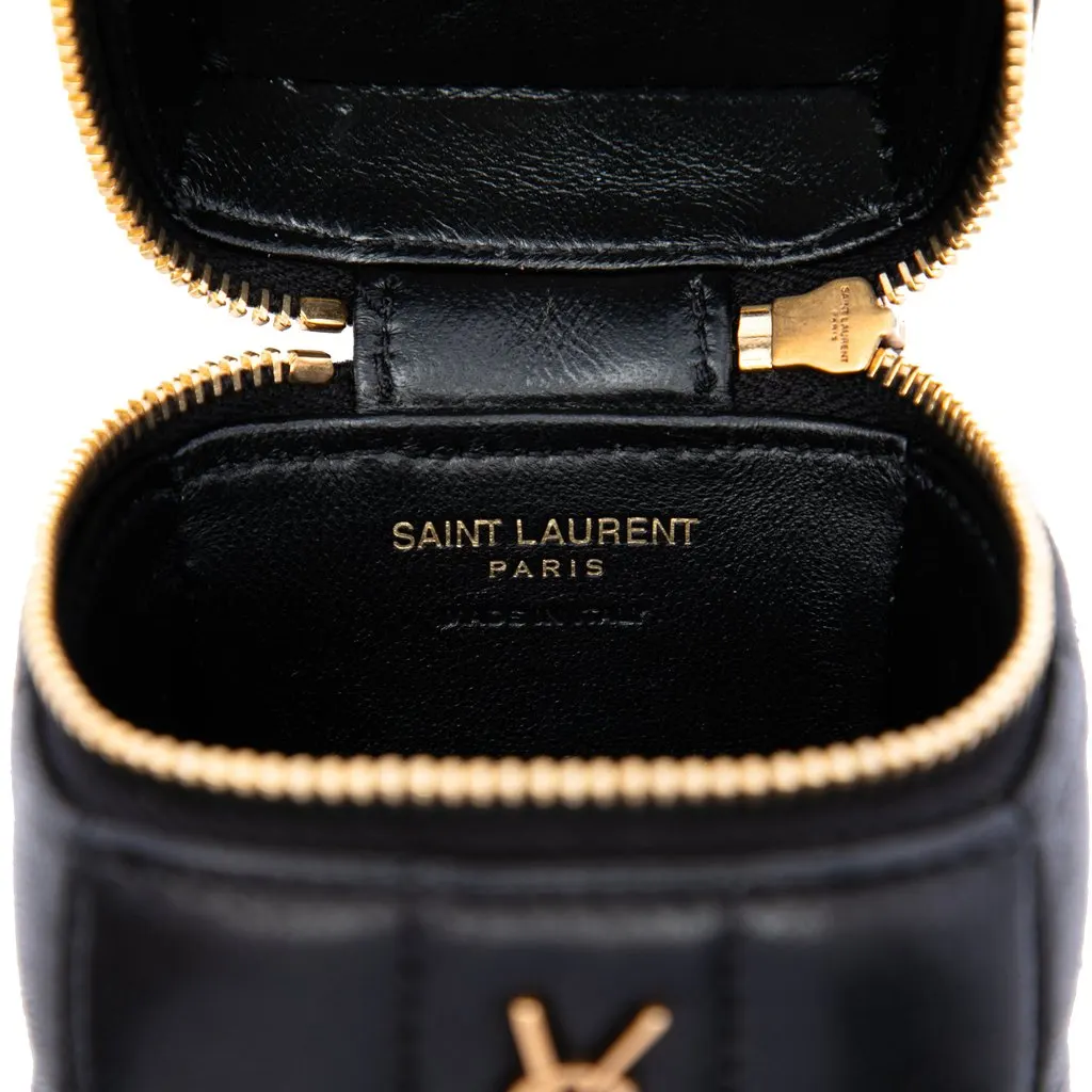 Saint Laurent Mini Lambskin Cassandre Cube On Chain Black Leather Very good - Box View