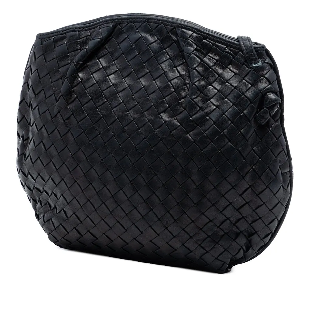 Bottega Veneta Nappa Intrecciato Crossbody Black Leather Good - Back View