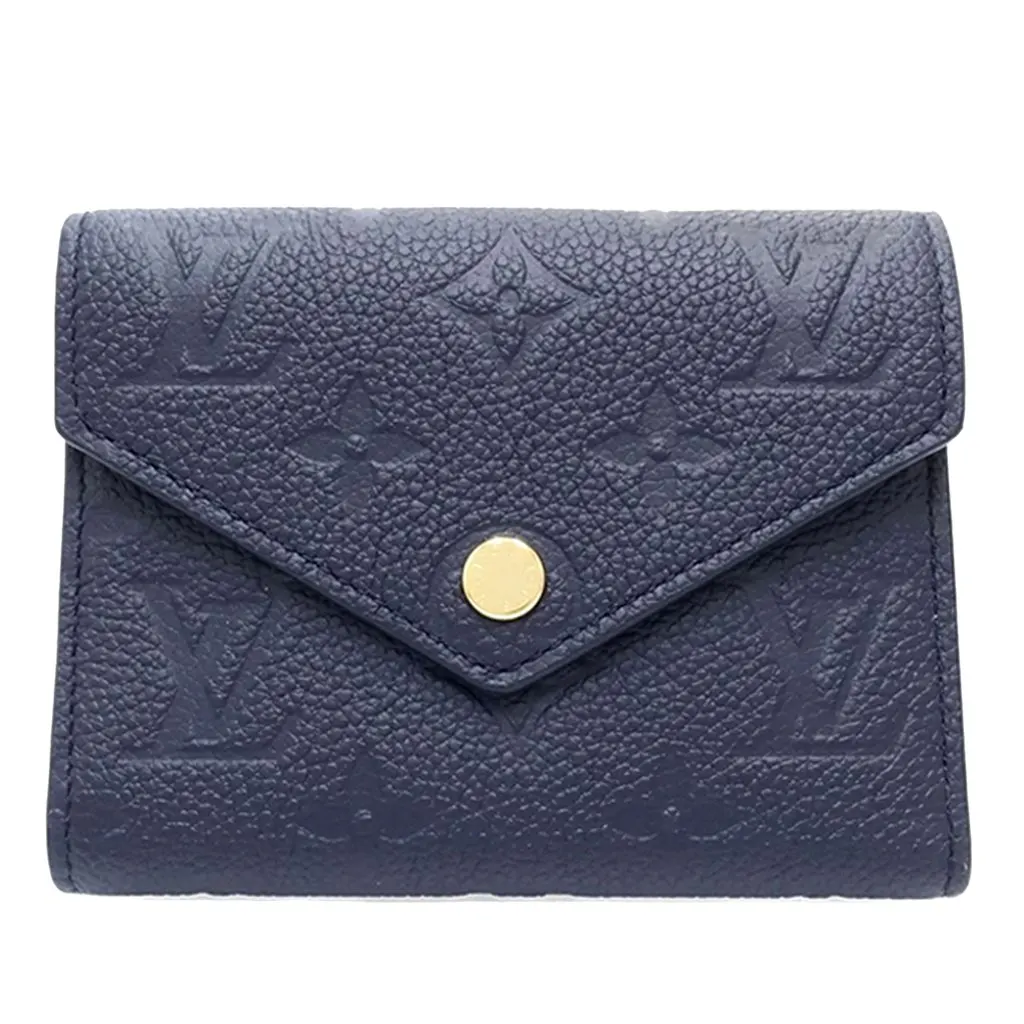 Louis Vuitton Monogram Empreinte Victorine Wallet Blue Leather Very good - Front View