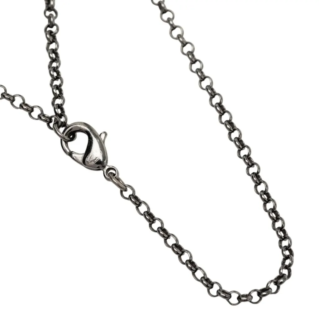 Chanel CC Ruthenium Plated Strass Pendant Necklace Black Metal Very good - Model View