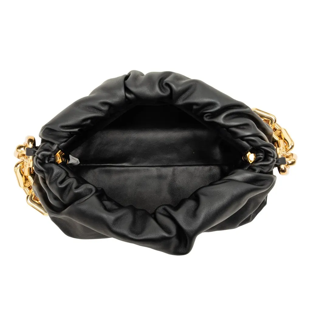 Bottega Veneta Lambskin Chain Pouch Black Leather Very good - Model View