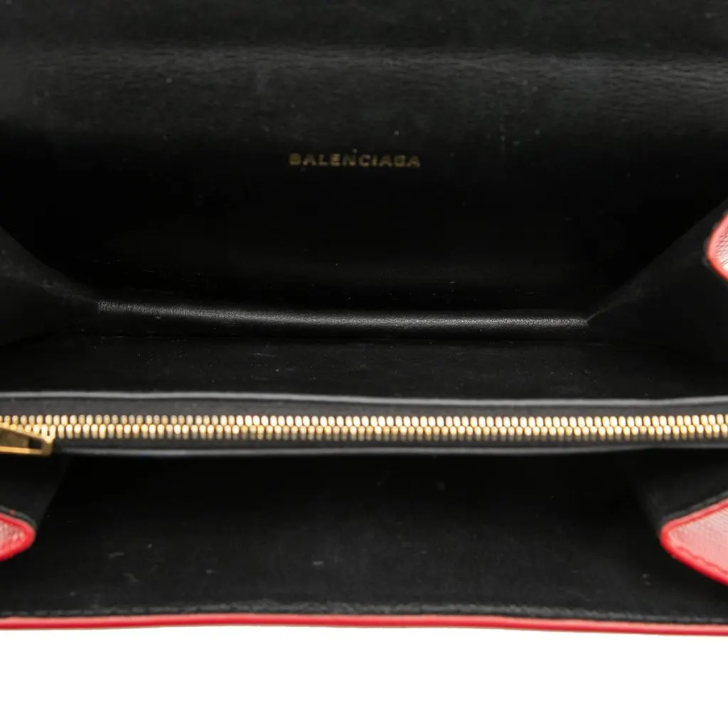 Balenciaga Embossed Patent Sharp S Chain Shoulder Bag Red Leather Very good - Model View