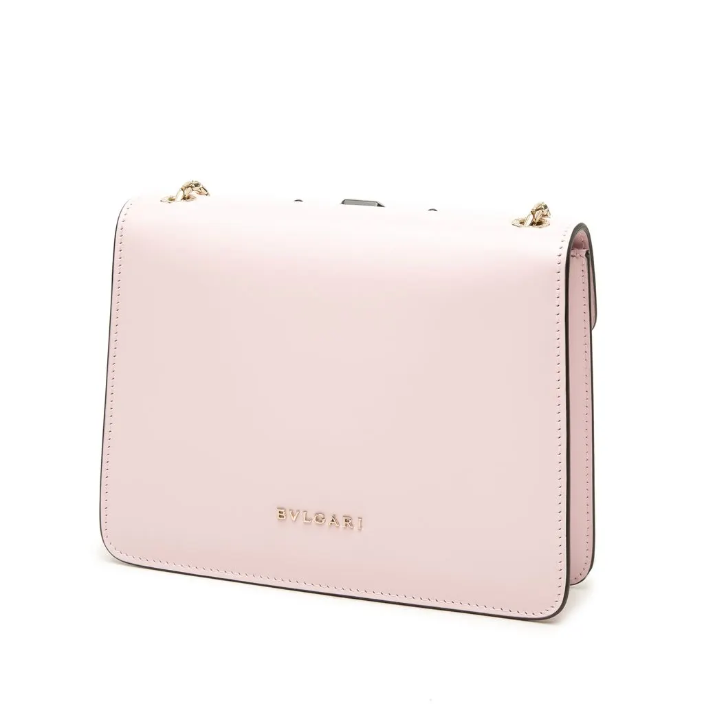 Bulgari Embellished Calfskin Serpenti Forever Crossbody Pink Leather Very good - Back View