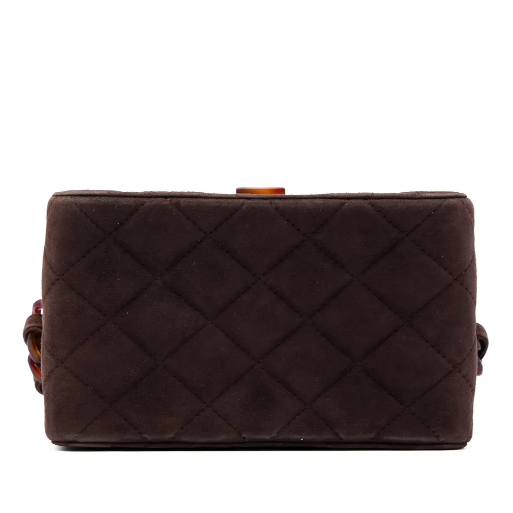 Chanel CC Quilted Suede Box Vanity Bag Brown Leather Very good - Inside View