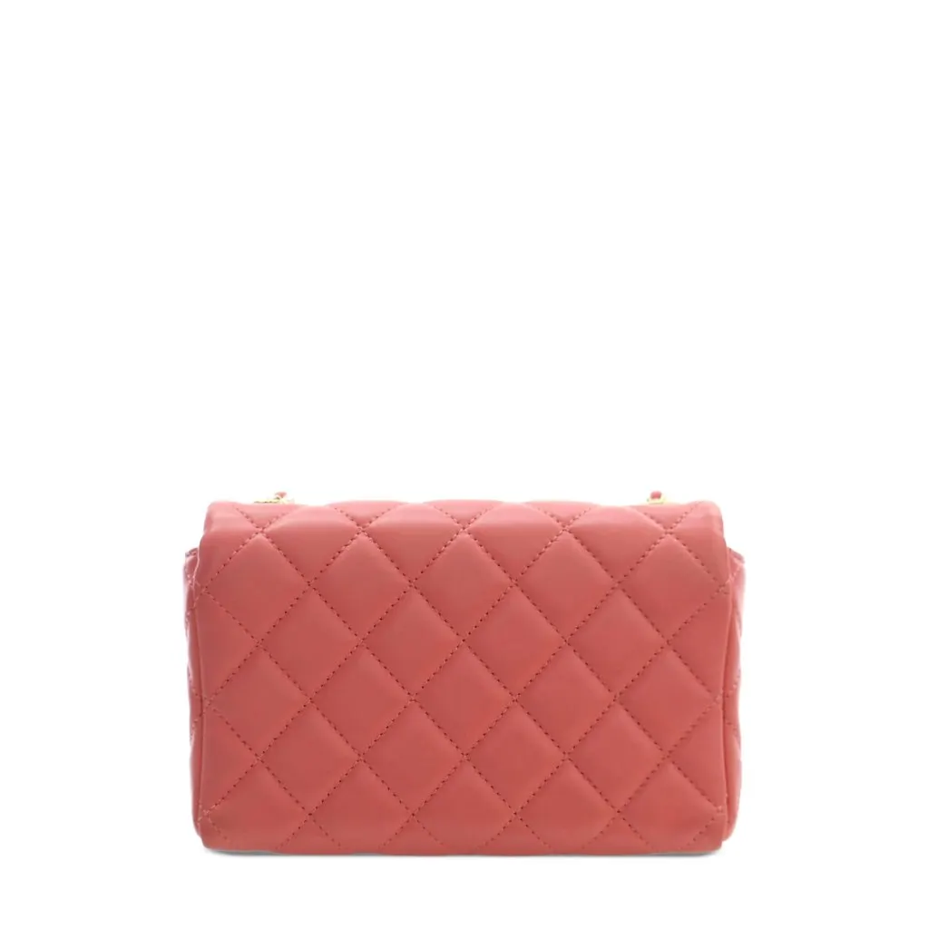 Chanel Mini CC Quilted Lambskin Chain Flap Pink Leather Very good - Back View