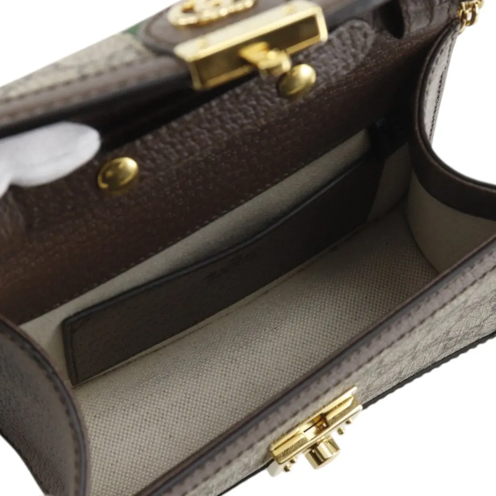 Gucci Small GG Supreme Web Ophidia Top Handle Bag Beige Very good - Model View