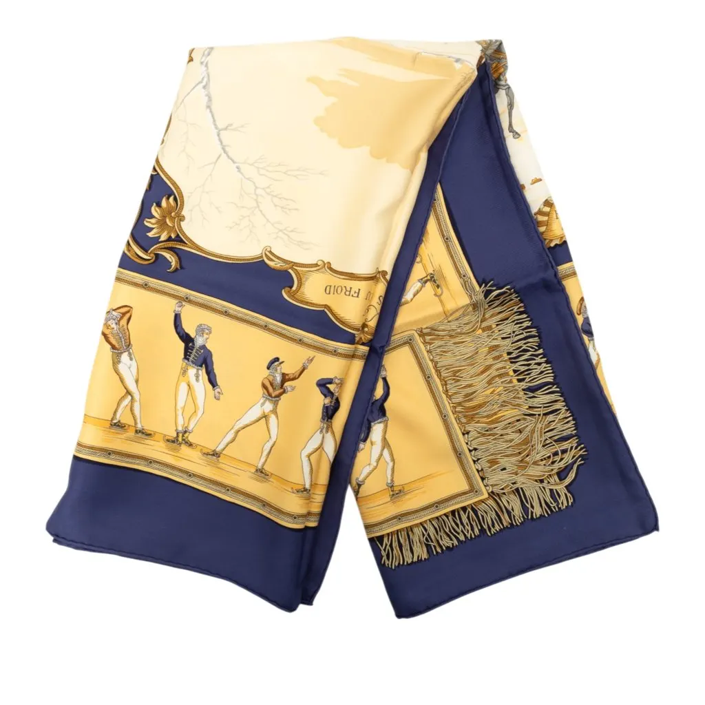 Hermès Les Plaisirs du Froid Silk Scarf 90