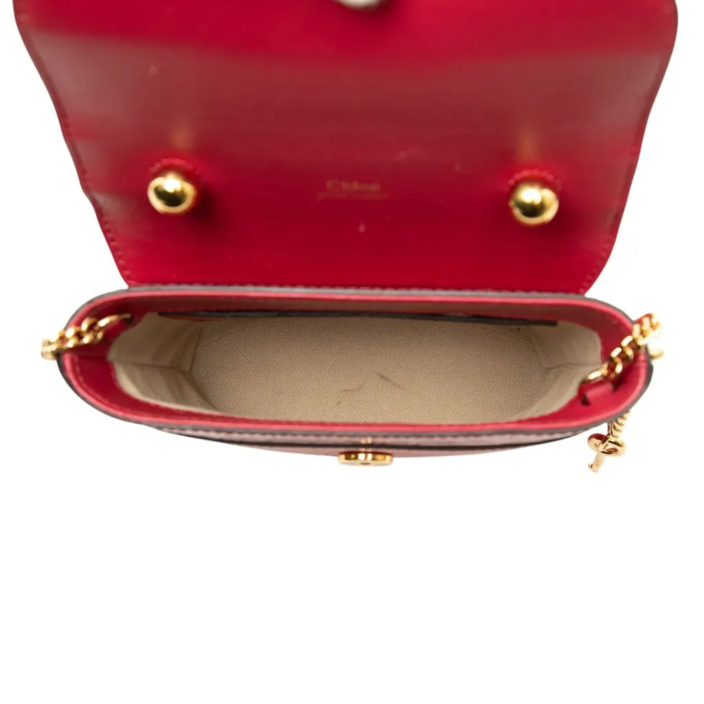 Chloé Croc Embossed Leather Aby Lock Satchel Red Leather Very good - Model View