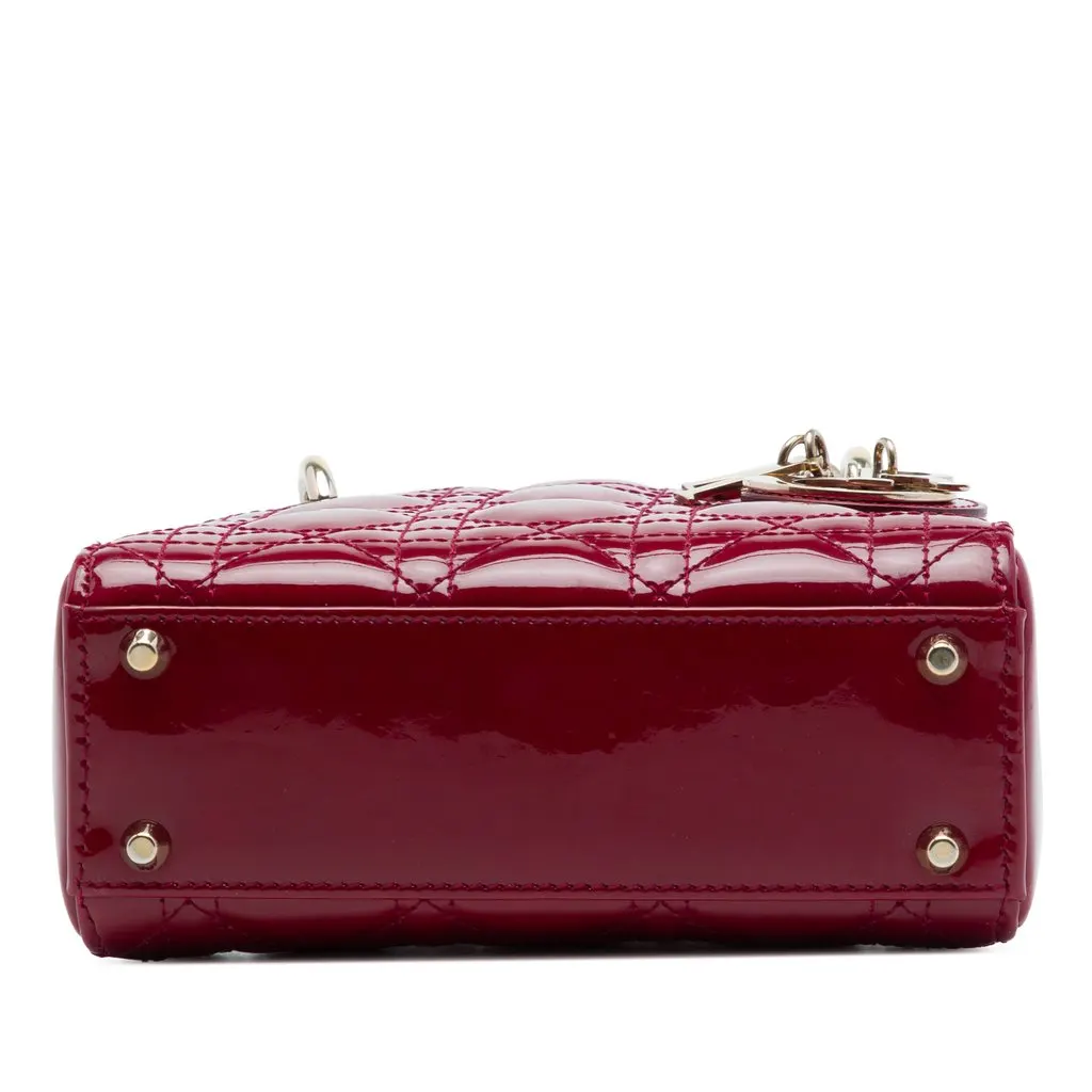 Dior Mini Patent Cannage Lady Dior Red Leather Very good - Inside View
