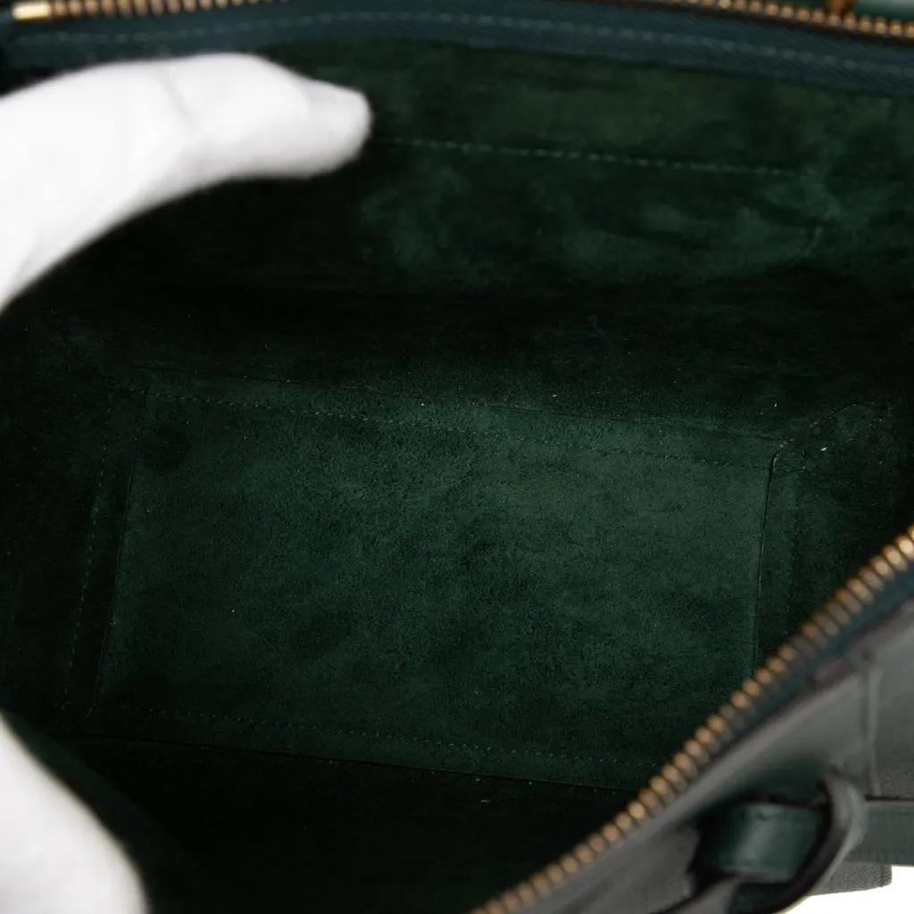 Celine Nano Grained Calfskin Belt Bag Green Leather Very good - Model View