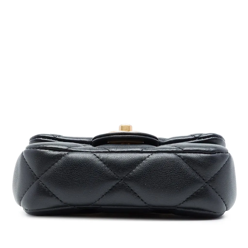 Chanel CC Quilted Calfskin Lady Card Holder with Chain Top Handle Bag Black Leather Very good - Inside View