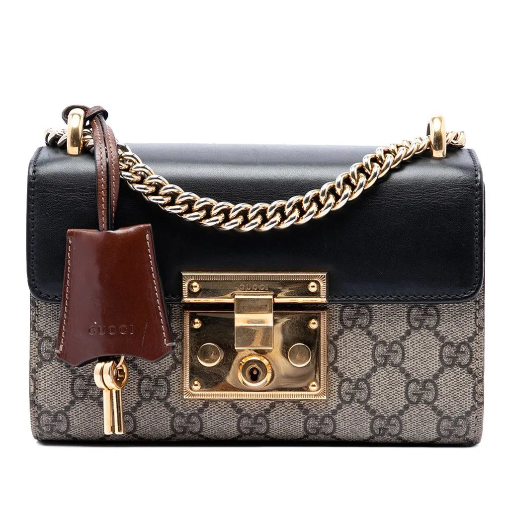 Gucci Small GG Supreme Padlock Crossbody Beige Very good - Front View