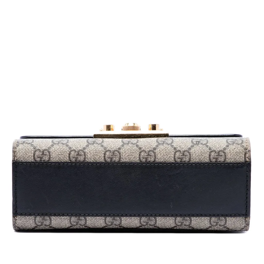 Gucci Small GG Supreme Padlock Crossbody Beige Very good - Inside View