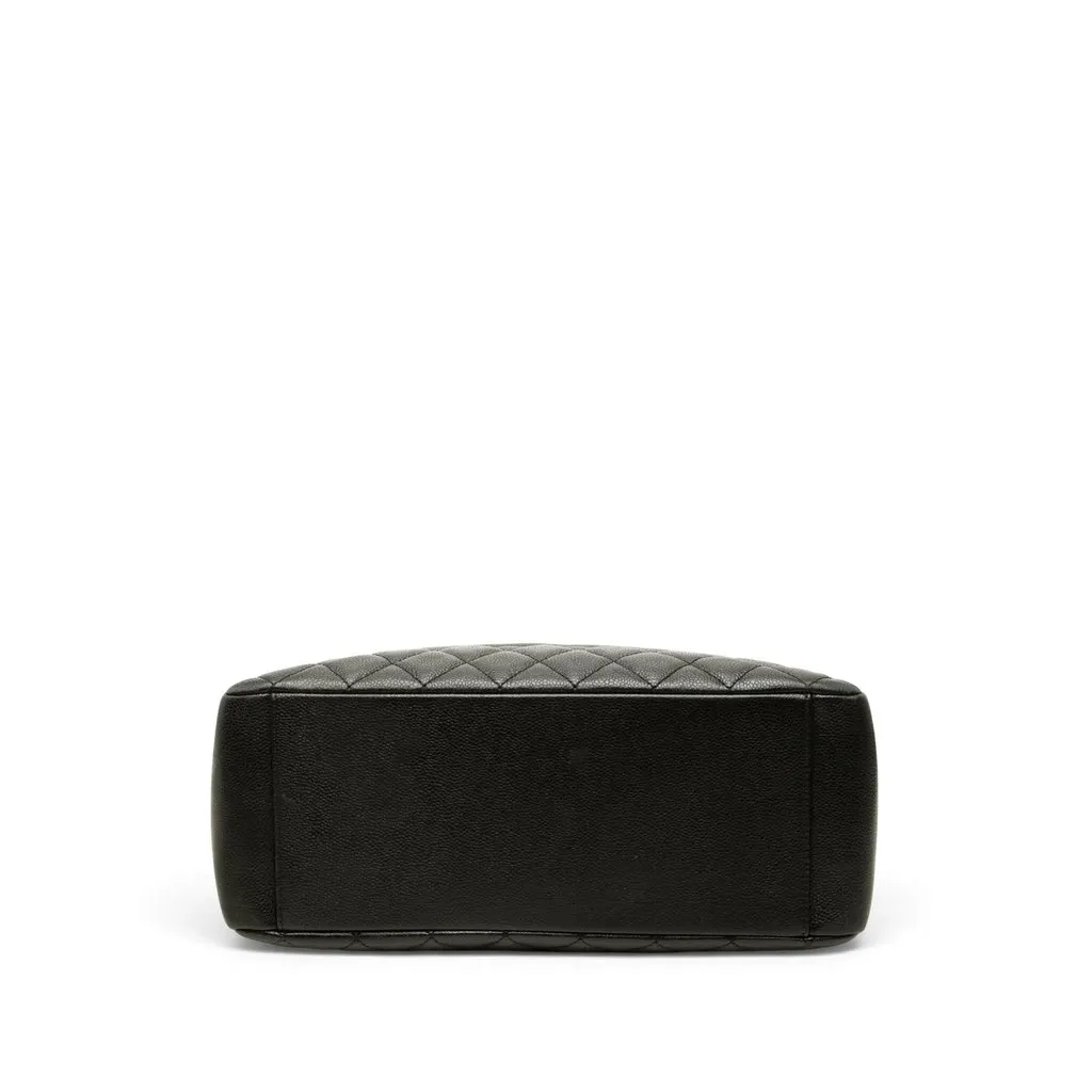 Chanel Caviar Grand Shopping Tote Black Leather Good - Inside View