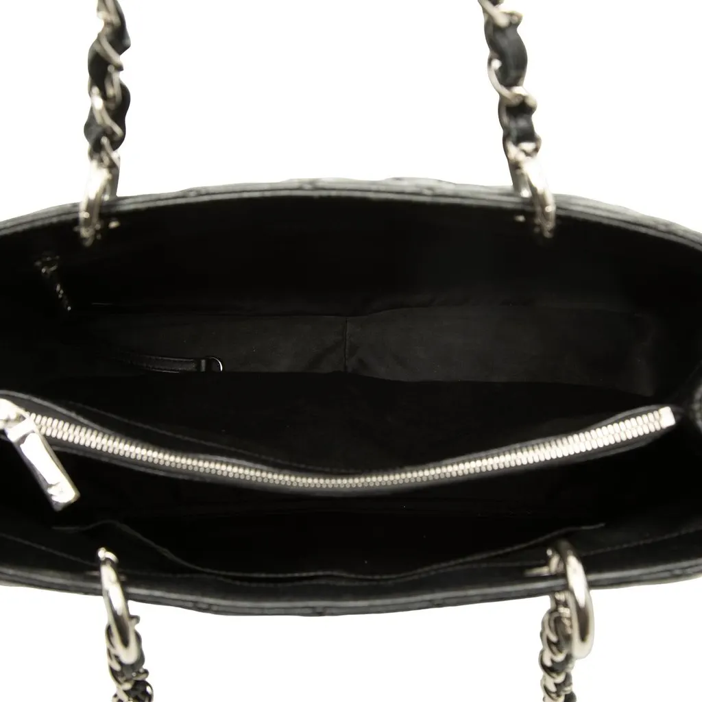 Chanel Caviar Grand Shopping Tote Black Leather Good - Model View