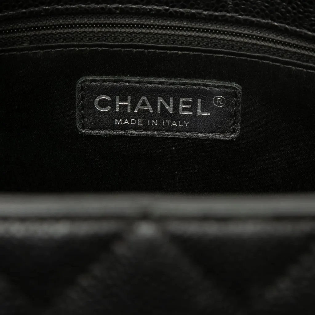 Chanel Caviar Grand Shopping Tote Black Leather Good - Box View