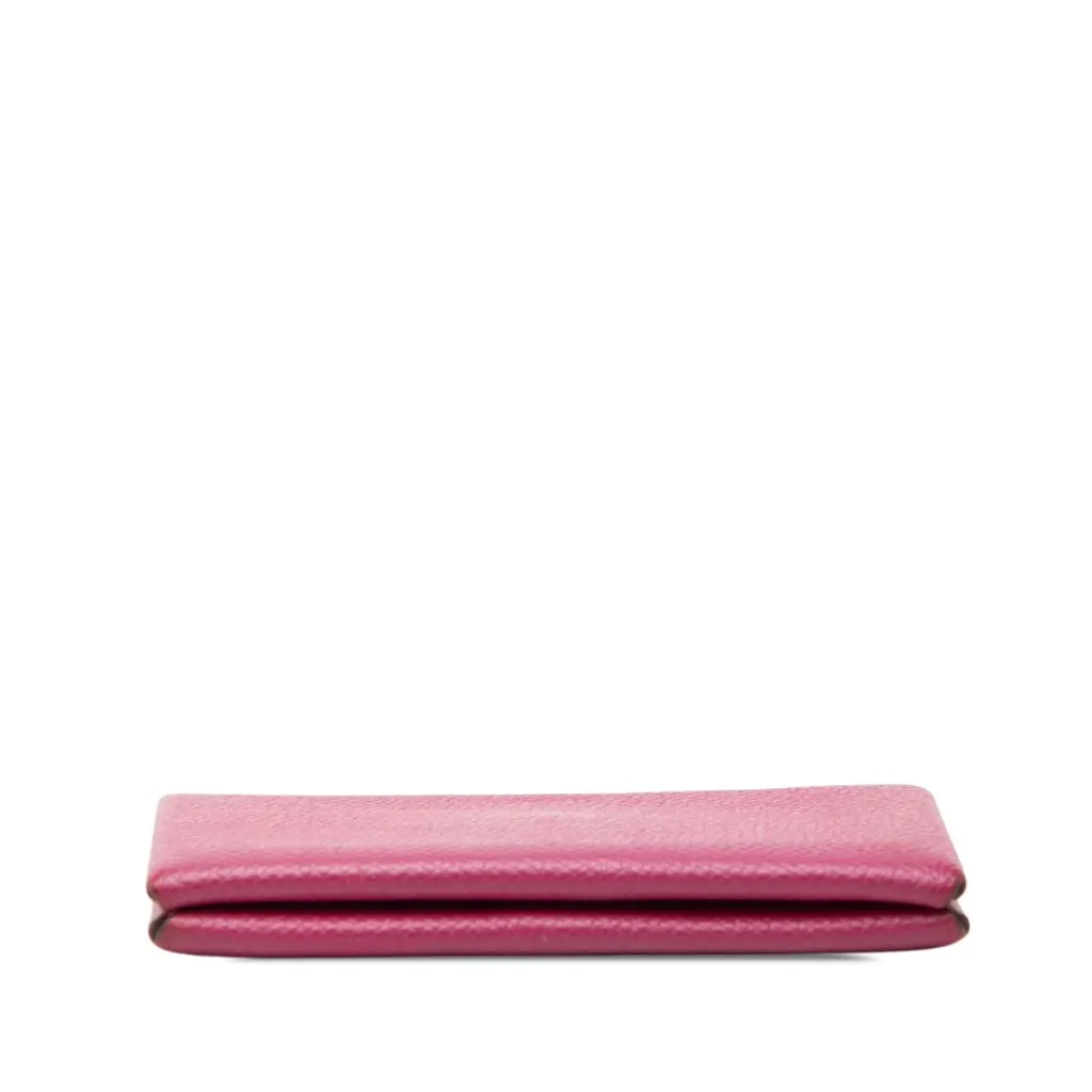 Hermès Epsom Calvi Card Holder Pink Leather Good - Inside View