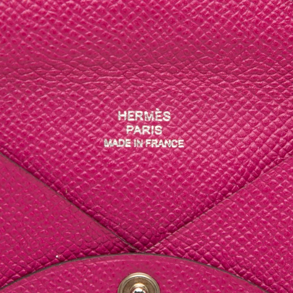 Hermès Epsom Calvi Card Holder Pink Leather Good - Box View