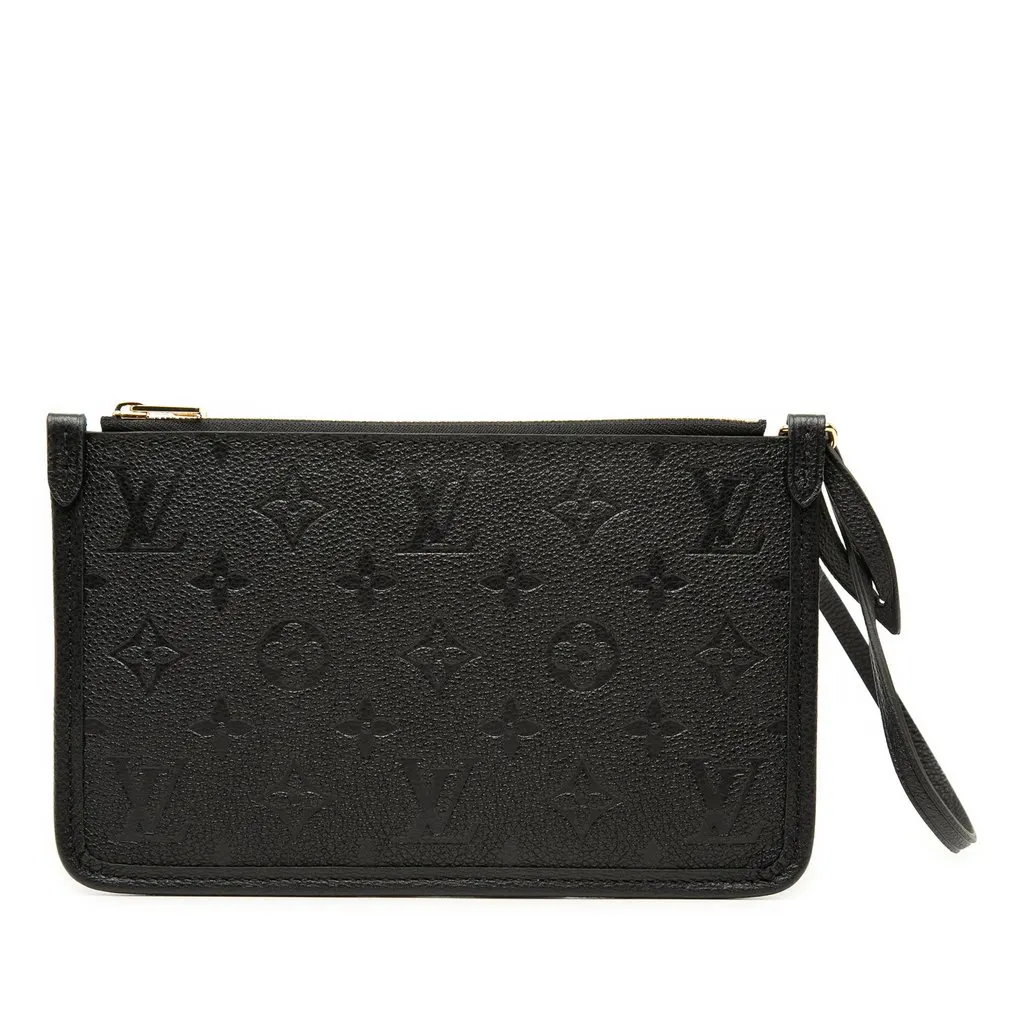 Louis Vuitton Monogram Empreinte CarryAll PM Pouch Black Leather Very good - Front View