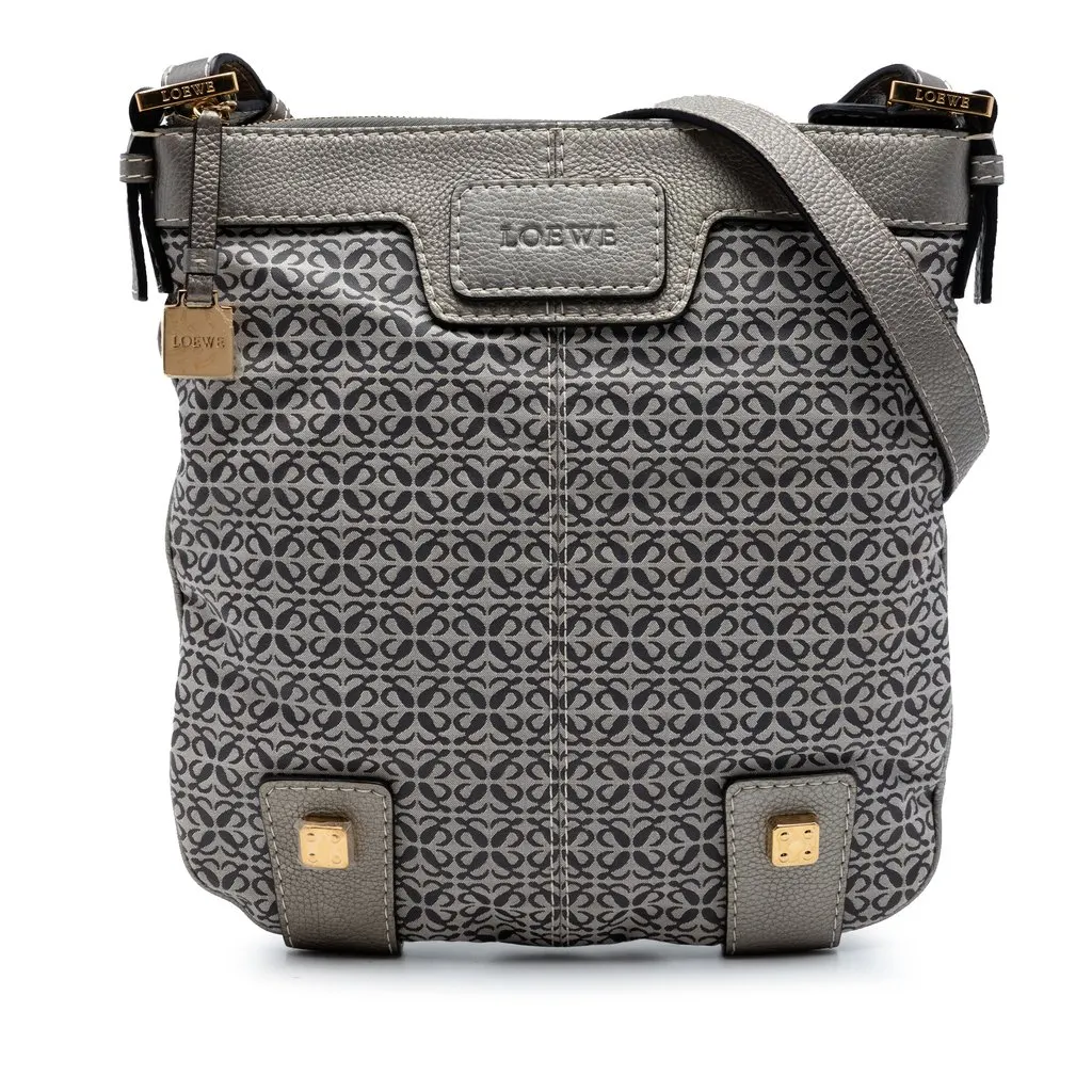 LOEWE Anagram Canvas New Road Crossbody MultiColor Very good - Front View