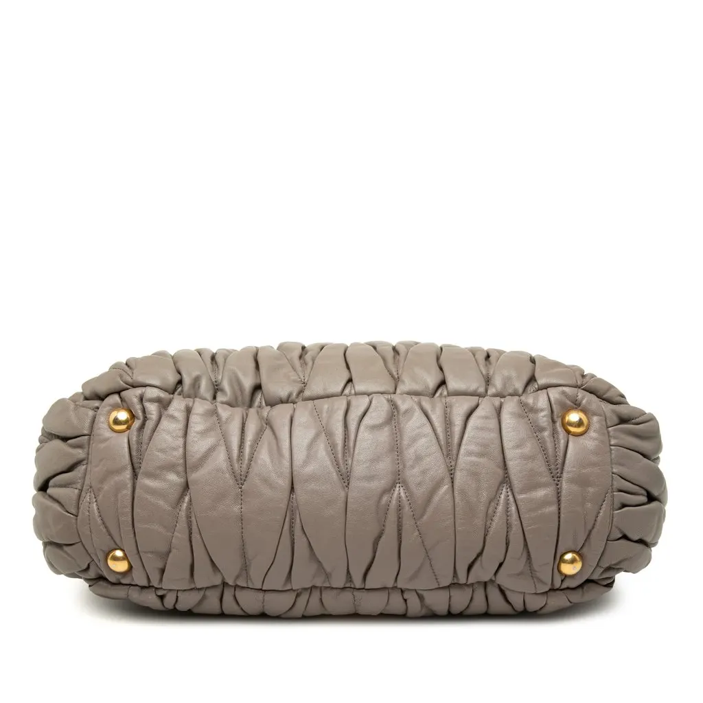 Miu Miu Matelasse Nappa Satchel Brown Leather Very good - Inside View