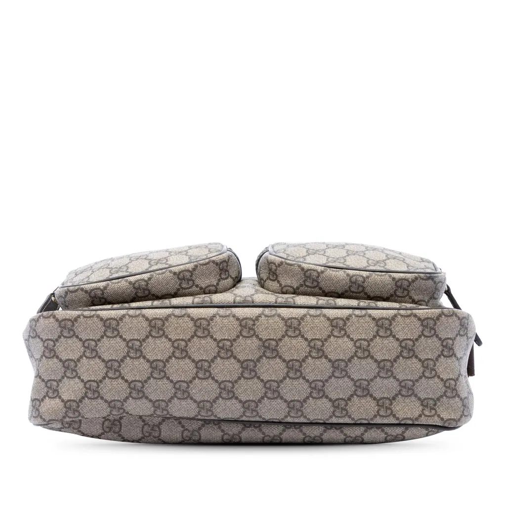 Gucci GG Supreme Double Pocket Crossbody Beige Canvas Good - Inside View