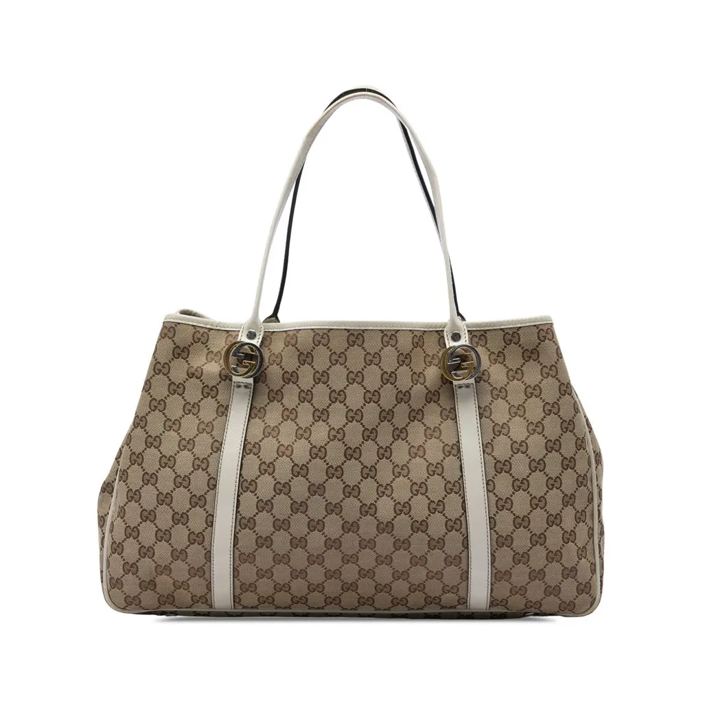 Gucci Large GG Canvas Twins Tote Beige Canvas Very good - Front View