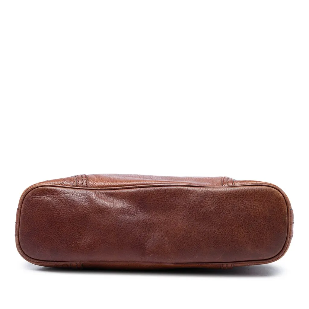 Gucci Medium Pebbled Calfskin Guccissima Trim Signoria Shoulder Bag Brown Leather Good - Inside View