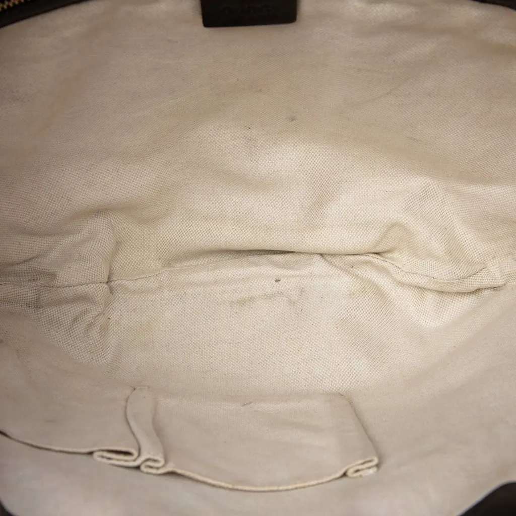 Gucci Medium GG Canvas Web Half Moon Crossbody Beige Canvas Very good - Model View