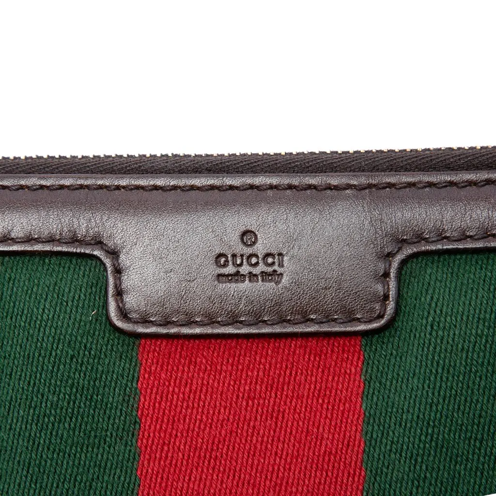 Gucci Medium GG Canvas Web Half Moon Crossbody Beige Canvas Very good - Box View