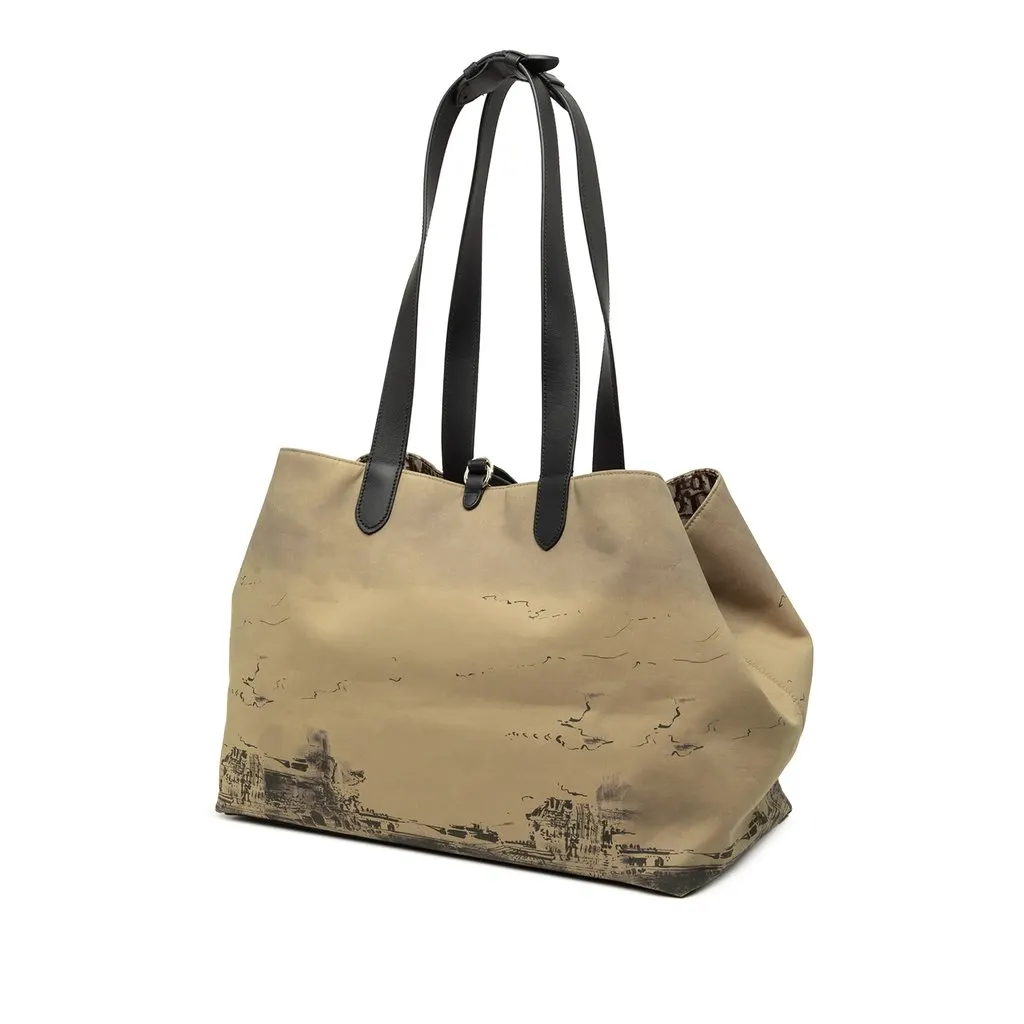Dior Large Nylon Eiffel Tower Toujours Tote Beige Polyamide Very good - Back View
