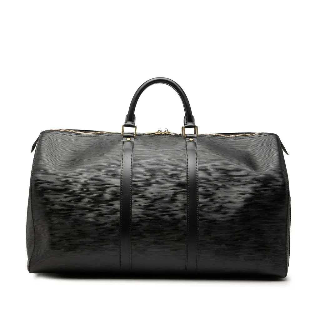 Louis Vuitton Epi Keepall 50 Black Leather Very good - Front View