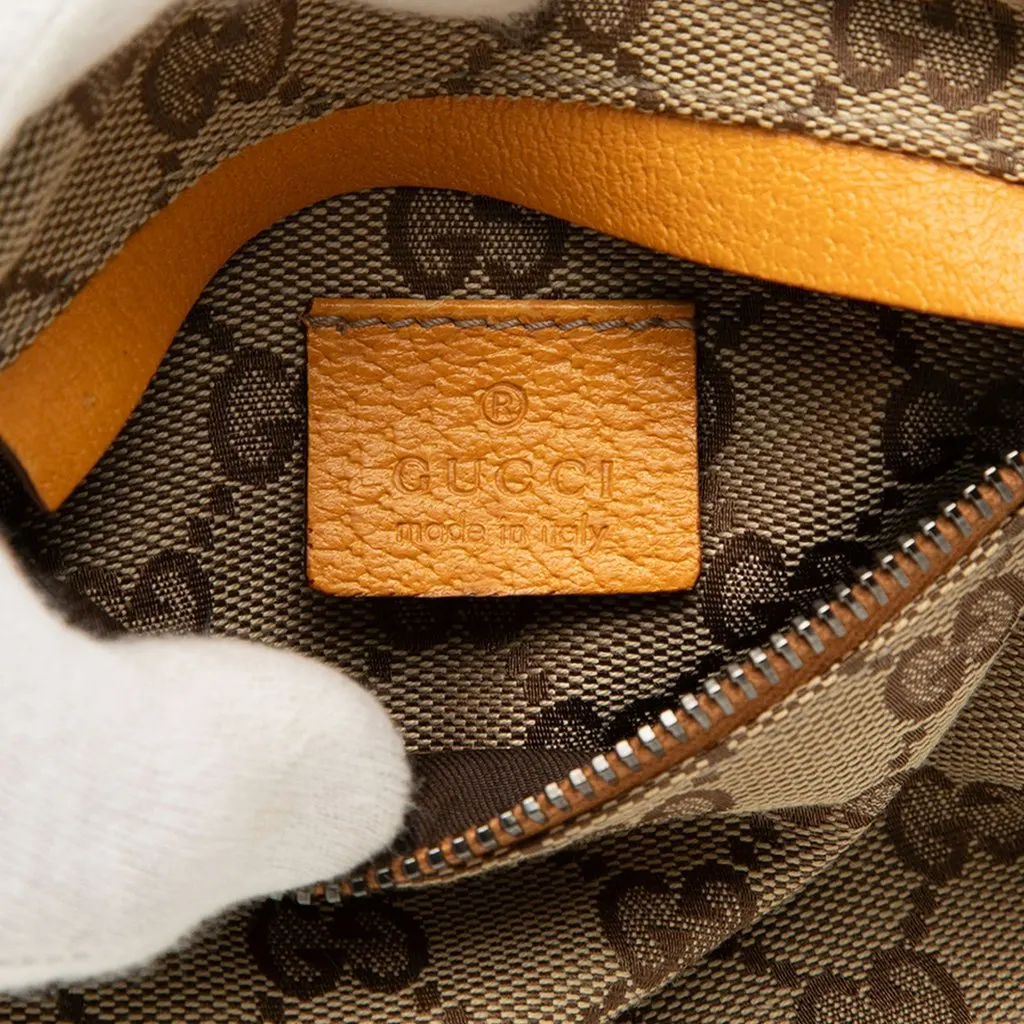 Gucci GG Canvas Web Double Pocket Belt Bag Beige Canvas Good - Box View